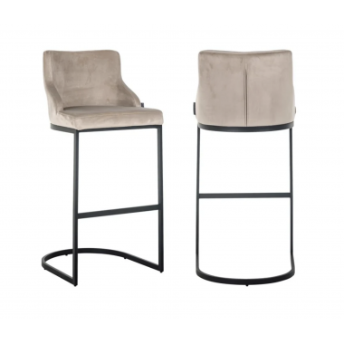 Krzesło barowe BOLTON ognioodporne khaki velvet 48cm / 4579 FR KHAKI VELVET