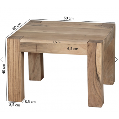 Wohnling Stolik kawowy Makassar akacja 60cm / WL1.443