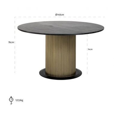 Stół do jadalni IRONVILLE złoty Ø 140cm / 7578