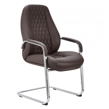 Amstyle Krzesło biurowe skórzane brązowe 58cm / SPM1.442