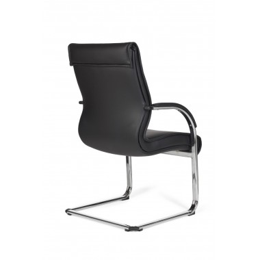 AMSTYLE cantilever MILANO Visitor chair Upholstery artificial leather black rocking chair XXL chrome 120kg Conference chair Desi