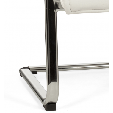 AMSTYLE Krzesło biurowe imitacja skóry białe 59cm / SPM1.080