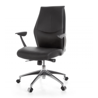 Amstyle Krzesło biurowe obrotowe skóra naturalna czarna 68cm / SPM1.142