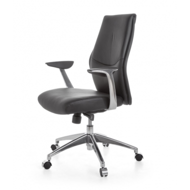 Amstyle Krzesło biurowe obrotowe skóra naturalna czarna 68cm / SPM1.142