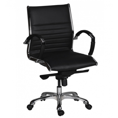 Amstyle Fotel biurowy SALZBURG 2 BIG DEAL skórzany czarny 60cm / SPM1.235