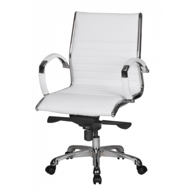 Amstyle Fotel biurowy SALZBURG 2 BIG DEAL skórzany biały 60cm / SPM1.236