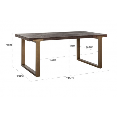 Stół do jadalni CROMFORD MILL drewno z recyklingu 190cm / 7633