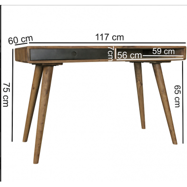 WOHNLING Biurko REPA sheesham z szufladą 117cm / WL1.961