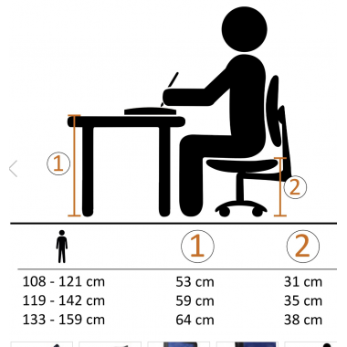 Amstyle Fotel biurowy dziecięcy SALERNO niebiesko czarny 42cm / SPM1.316