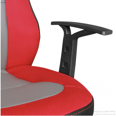 Amstyle Fotel biurowy dziecięcy SPEEDY czerwono szary 46cm / SPM1.353