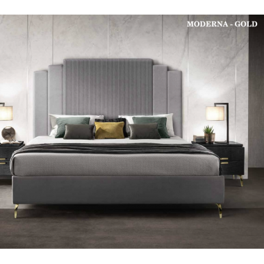 MODERNA GOLD Włoskie łóżko tapicerowane King Size 180/190/200 x 200cm / Adora