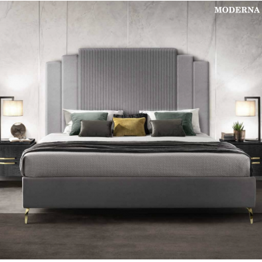 MODERNA GOLD Włoskie łóżko tapicerowane Queen Size 153/160 x 190/200cm / Adora