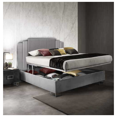 MODERNA CHROME Włoskie łóżko tapicerowane Queen Size 153/160 x 190/200cm / Adora