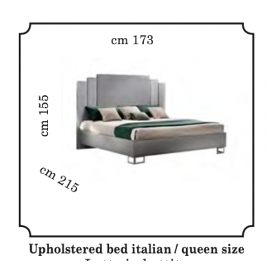 MODERNA CHROME Włoskie łóżko tapicerowane Queen Size 153/160 x 190/200cm / Adora
