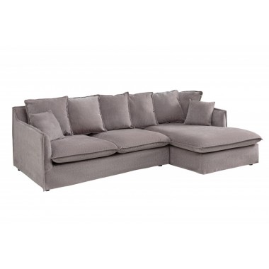 Invicta HEAVEN Sofa narożna aksamit taupe 255cm / 40674