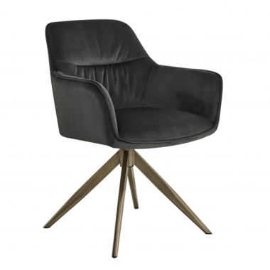 ALINE Krzesło tapicerowane obrotowe antracyt velvet / S4553
