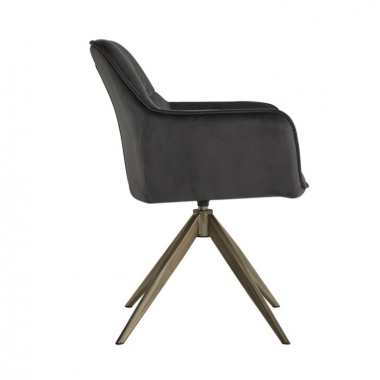 ALINE Krzesło tapicerowane obrotowe antracyt velvet / S4553