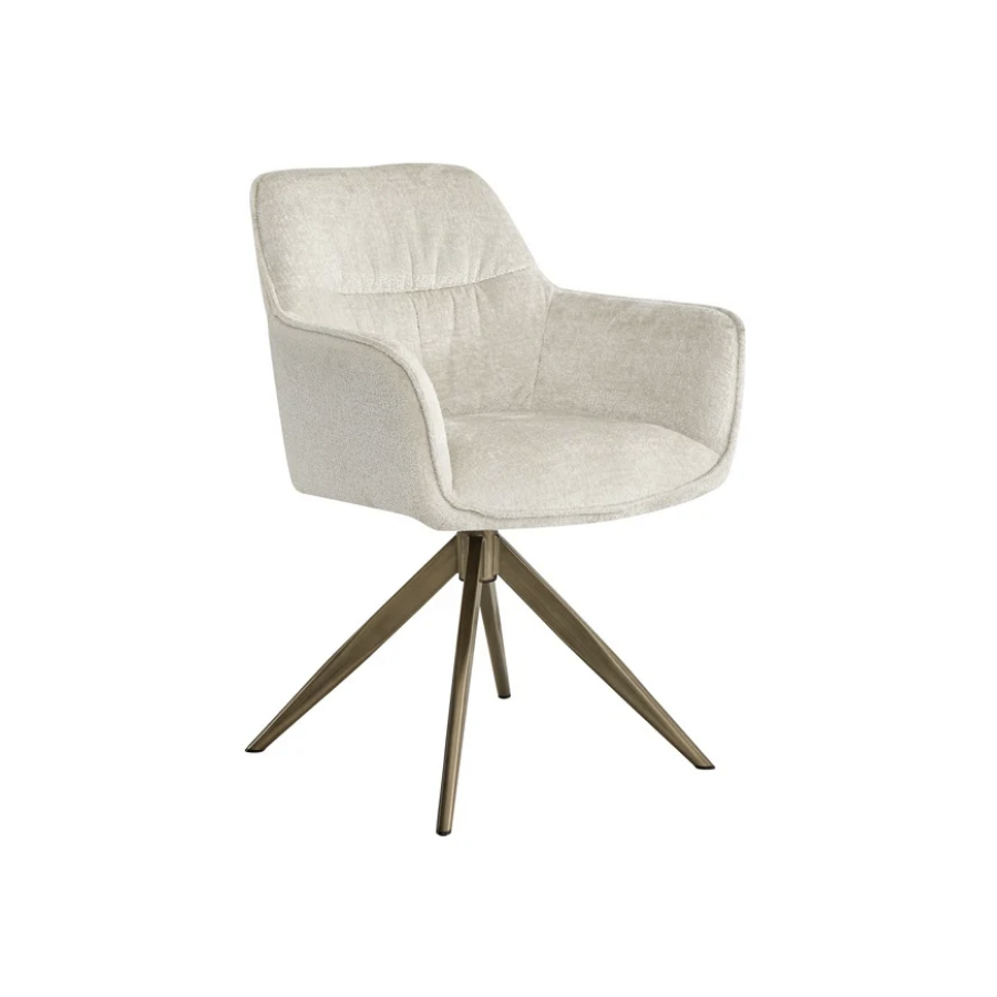 ALINE Krzesło tapicerowane obrotowe white chenille / S4553