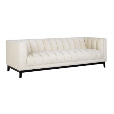 BEAUDY Sofa white chenille ognioodporny 230cm / S5141 FR