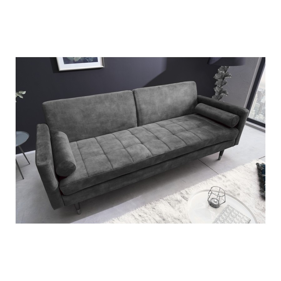 Invicta Sofa COUTURE ciemnoszary microvelours 195cm / 42395