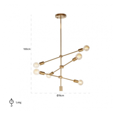 MATTIZ Lampa wisząca szczotkowane złoto 78cm / HL-0142