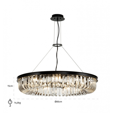 ALEEZ Lampa wisząca czarna 80cm / HL-0146