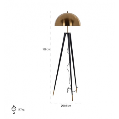 REEVE Lampa podłogowa czarno złota 50.5cm / LB-0110