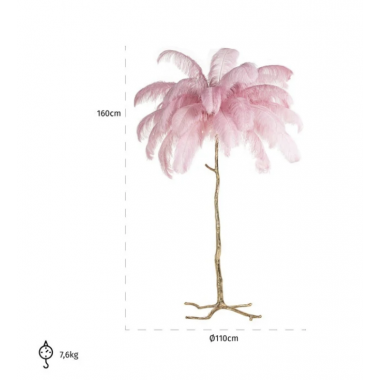 BURLESQUE Lampa podłogowa różowa 110cm / LB-0085
