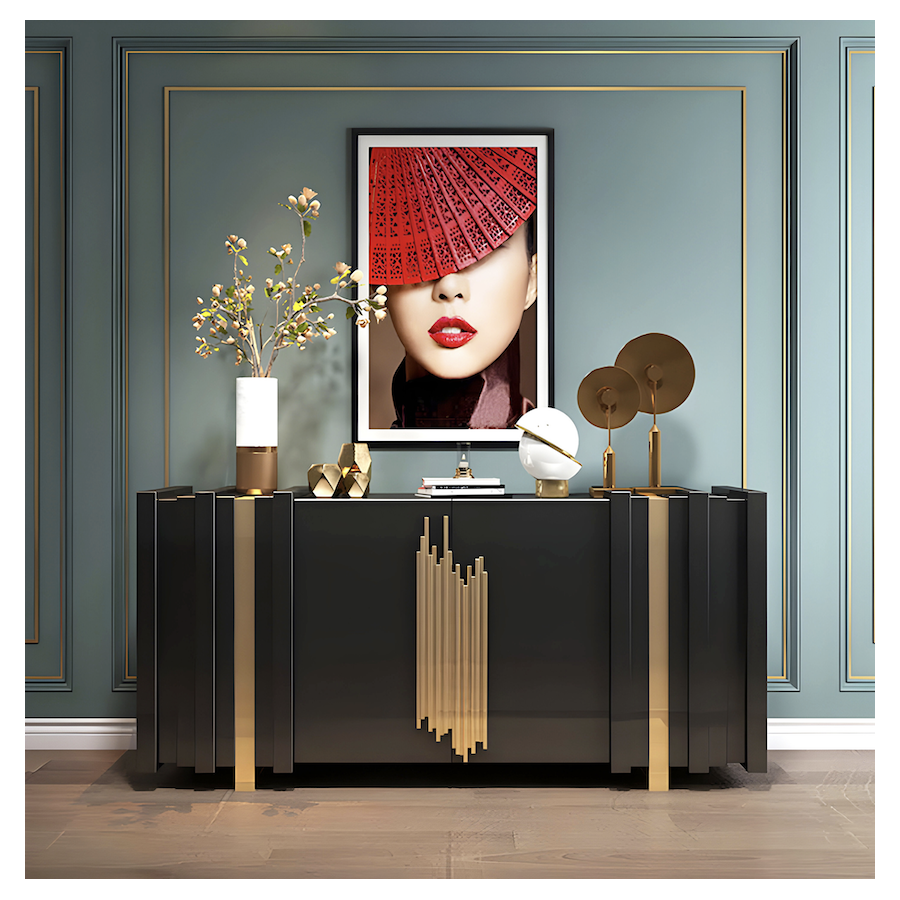 Livin Hill Stilig ST023B Komoda czarna MDF 160 x 90 x 40cm