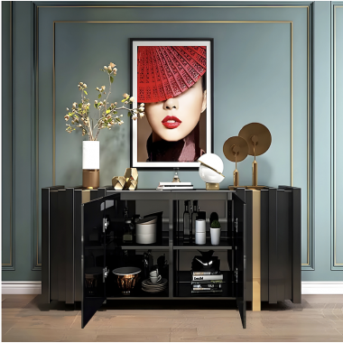 Livin Hill Stilig ST023B Komoda czarna MDF 160 x 90 x 40cm