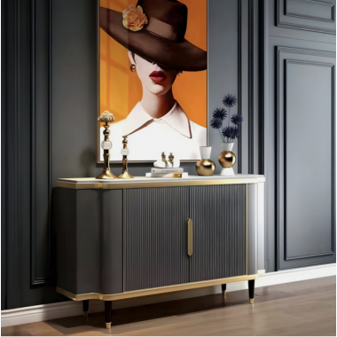 Livin Hill Stilig ST317 Komoda grafitowa marmurowy blat MDF 150 x 92 x 40cm