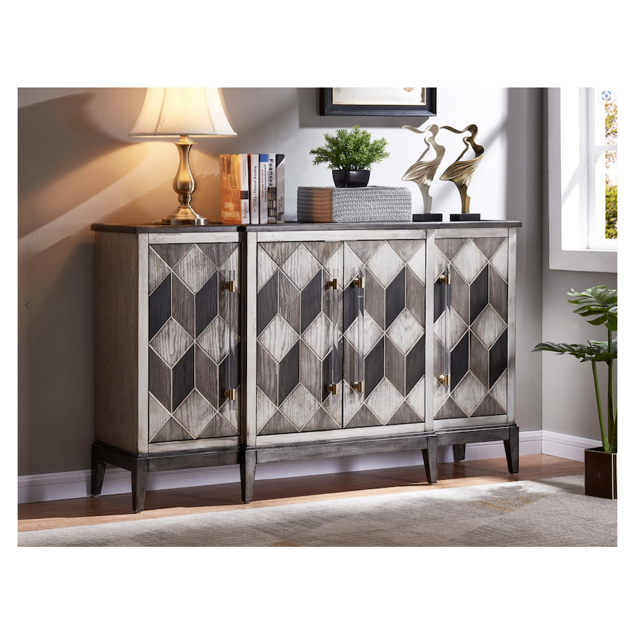 Livin Hill Stilig ST504 Komoda szara z intarsją 3D 152 x 92 x 42cm