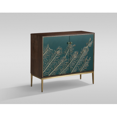 Livin Hill Stilig ST804 Komoda turkusowa złote zdobienia 104 x 90 x 40cm