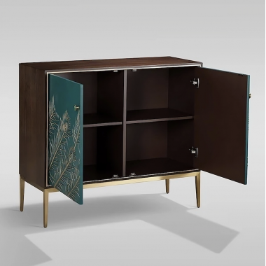 Livin Hill Stilig ST804 Komoda turkusowa złote zdobienia 104 x 90 x 40cm