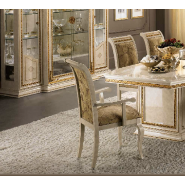 LEONARDO Włoskie Krzesło tapicerowane z podłokietnikami kat. A 53cm / Arredoclassic