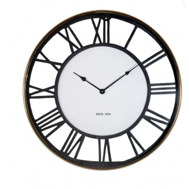 Zegar ścienny BRENTLY czarno złoty Ø 61cm / KK-0075
