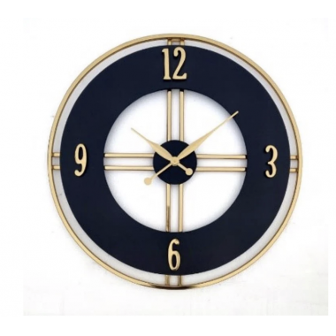 Zegar ścienny LILY czarno złoty Ø 76cm / KK-0077