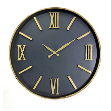 Zegar ścienny DUNE czarno złoty Ø 60cm / KK-0080