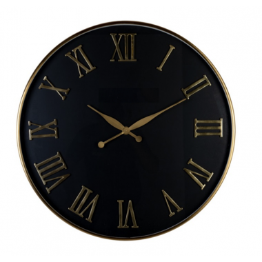 Zegar ścienny DEONNE czarno złoty Ø 76cm / KK-0065