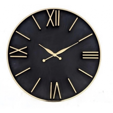 Zegar ścienny LYEM czarno złoty Ø 70cm / KK-0076