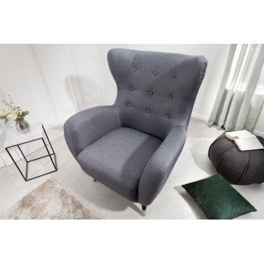 Invicta Fotel uszak DON antracytowy 90cm / 40983