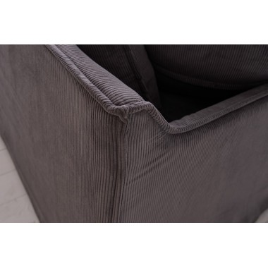 Invicta HEAVEN Sofa narożna prawostronna szary sztruks 255cm / 45445