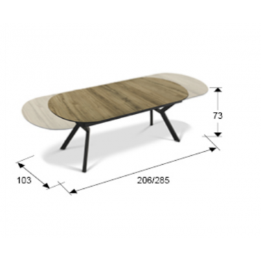 Schuller Stół rozkładany ANTEA optyka drewna MDF 206-285cm / 789211