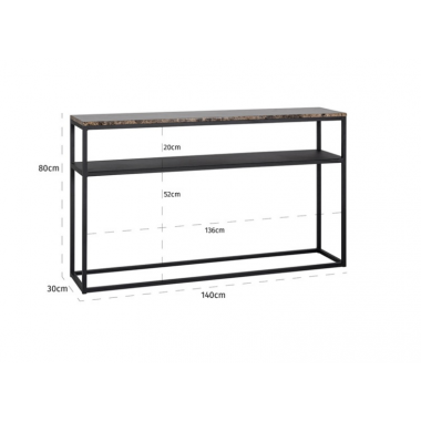 ORION Konsola marmur Carrara brązowy 140cm / 7218