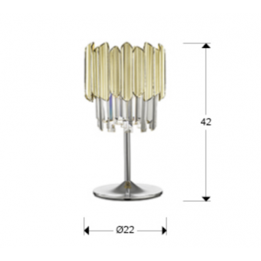 Schuller Lampa stołowa TIARA 1L chrome gold / 605281