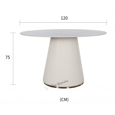 Livin Hill Stół do jadalni MODIG optyka marmuru Ø 120cm / M96