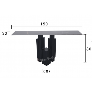 Livin Hill Konsola MODIG 3D optyka marmuru czarna rama 150cm / M20-150