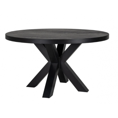 Stół do jadalni WATSON z nogą X Bodhi czarny (czarny) Ø140cm / 6042 TOP+6067 LEG