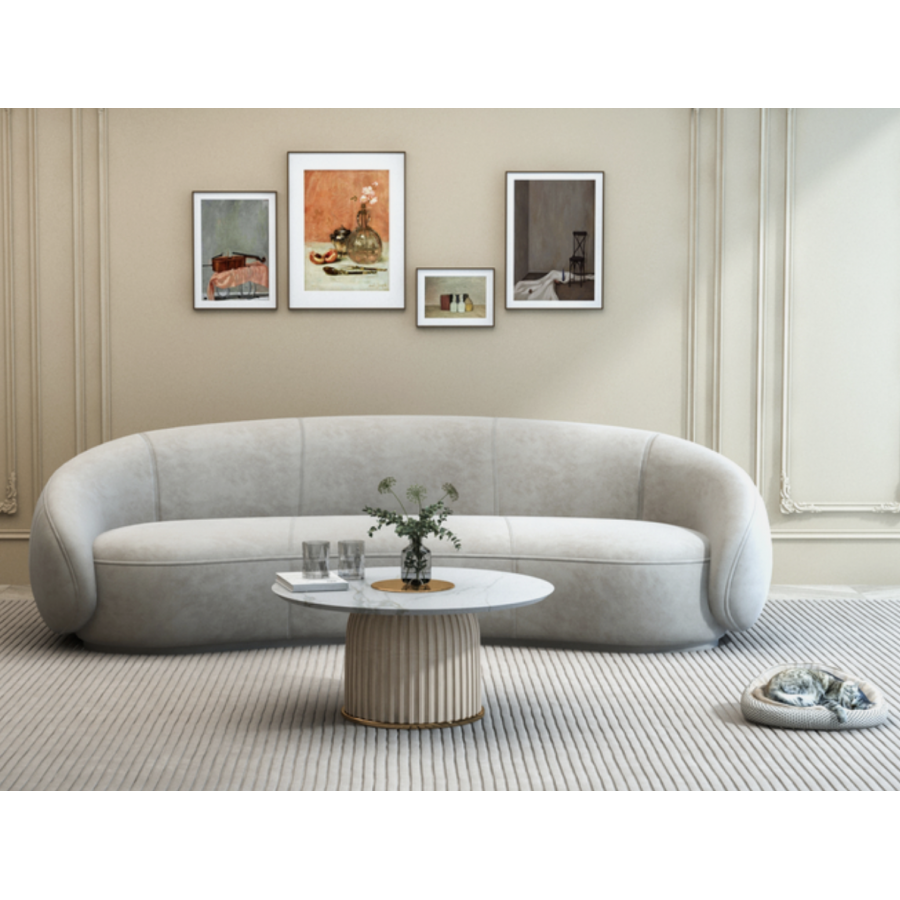 Livin Hill Sofa tapicerowana NUA PERUGIA beige aksamit 260cm / N77-1