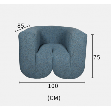 Livin Hill Fotel tapicerowany NUA niebieski szenil  100cm / N88-100-10